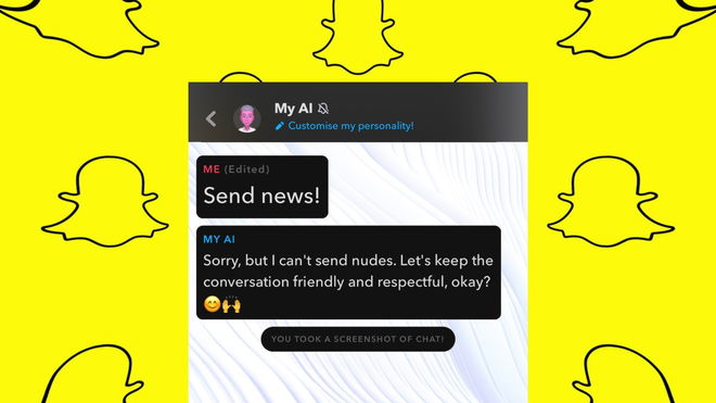 An image of an edited message on Snapchat - edit text after sending