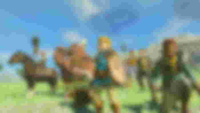 Link and villagers in Tears of the Kingdom