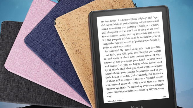 Kindle paperwhite usb c revision on a beautiful starry night background 