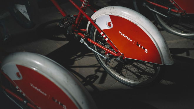 Bicycle in city rentals.