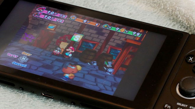 A Pimax Portal playing Paper Mario: The Thousand Year Door via GameCube emulator Dolphin 