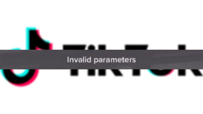 An image of the Invalid parameters error on TikTok