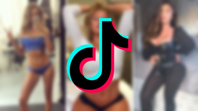Bop TikTok meaning - An image of a logo of TikTok with some body-revealing-women in background blurred