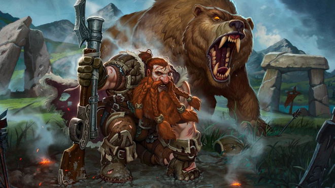 Mythology of Titans - Bear roars behind character