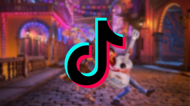 An image of TikTok logo and a frame from the animated movie Coco - TikTok "What colour is the sky" Trend 