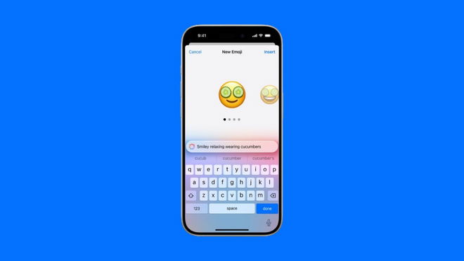 An image of the iOS 18 menu to use Genmoji