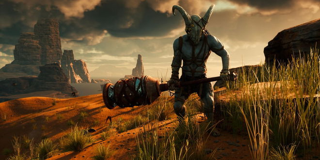 a character in nightingale with a weapon in hand
