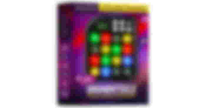 Croove 6 in 1 Brain Teasers & Memory Game box in purple with the game on the front, which is black with multiple lights on it.