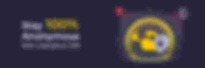 A yellow character holding a grey shield next to some white and yellow text.