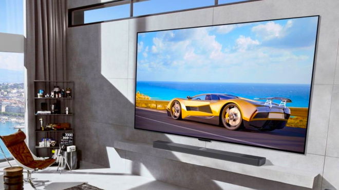 An image of a wall-mounted LG M4 OLED TV