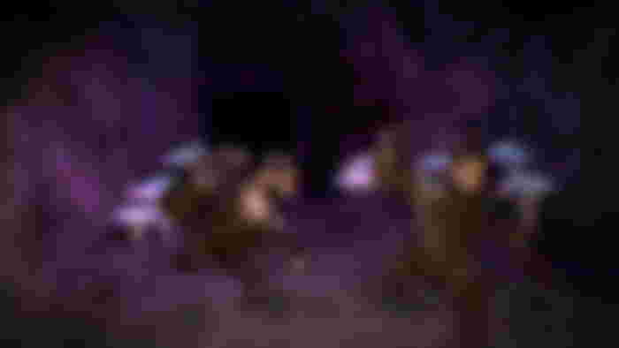 Dwarves in a cave lit by glowing mushrooms - upcoming VR games