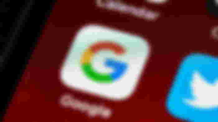 Google app icon on smartphone.