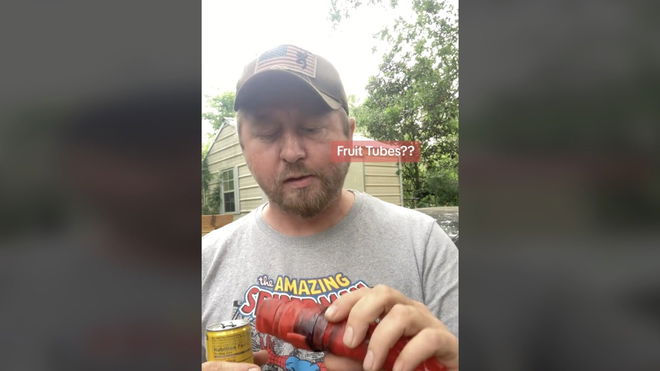 An image of the Fruit Tube from the viral TikTok video - meaning
