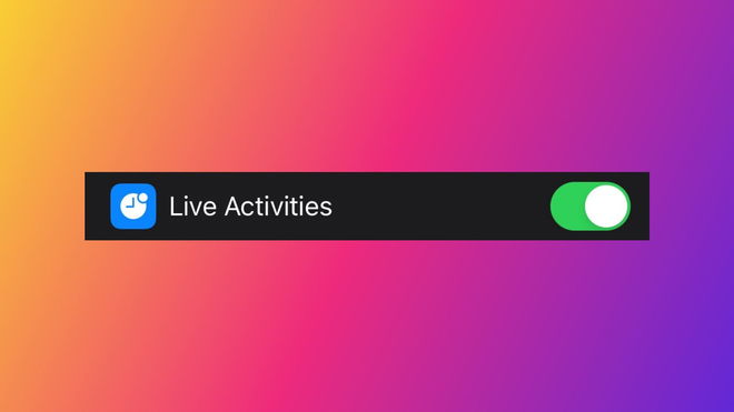 An image showing the “Live Activities” toggle switch in the Instagram settings on an iPhone
