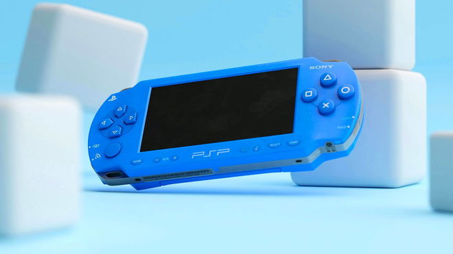 A blue PSP