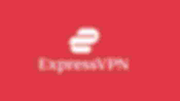 ExpressVPN logo in white on a red background.