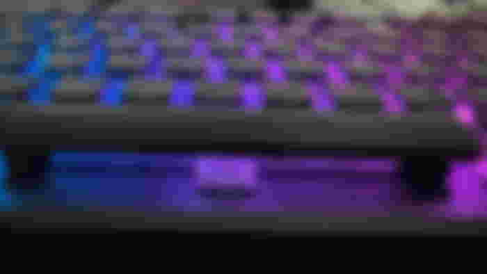 a close up of a the keycaps and the switches on a Turtle Beach Vulcan II TKL Pro keyboard