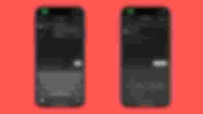 Posts being scheduled on Threads on a phone in front of a red background.