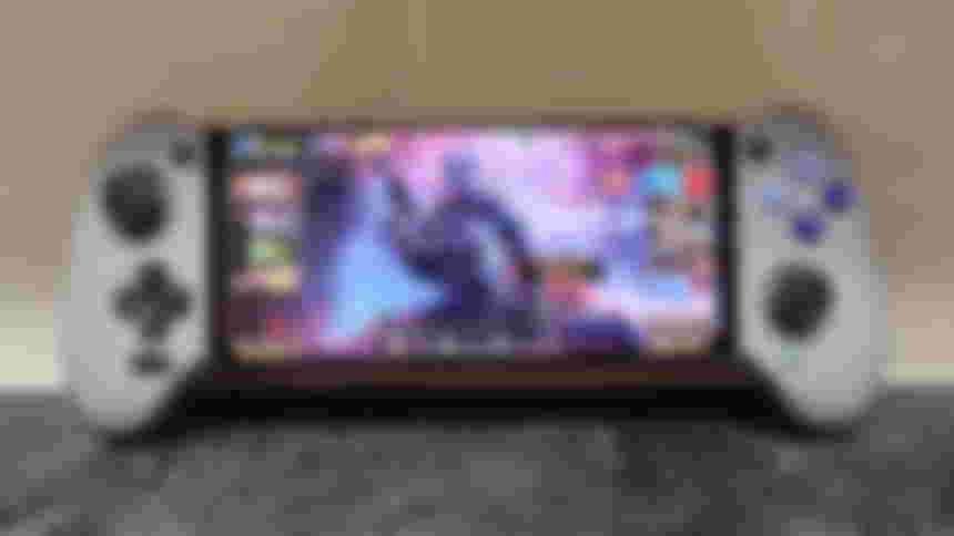 The iPhone 15 Pro Max with the Gamesir G8 Galileo attached