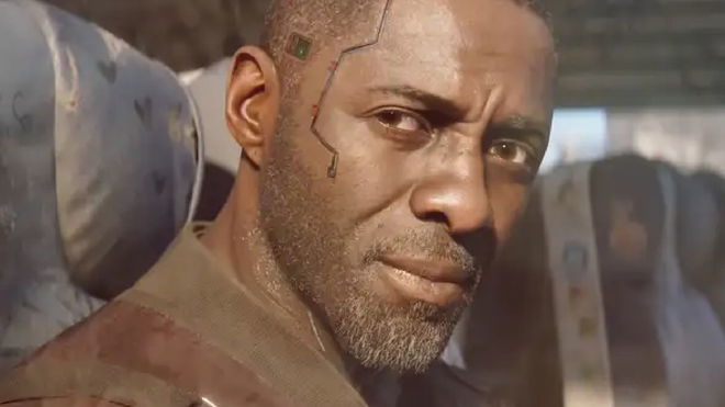 A portrait photo of Idris Elba’s Solomon Reed from the cyberpunk 2077 phantom liberty dlc 