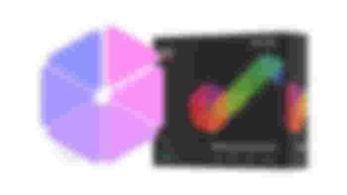 Yeelight Smart LED Light Panels product image of pink, purple, and blue triangular panel lights next to their black box.