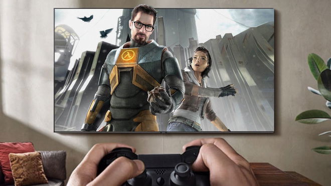 Steam Link playing half-life 2 on a Samsung smart TV