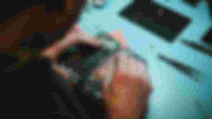 Smartphone getting repaired.