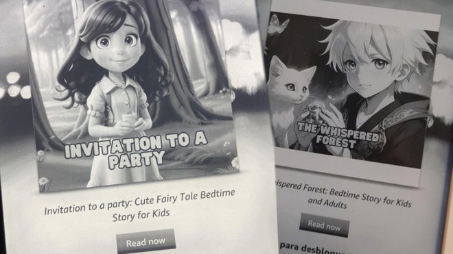 Two AI generated Amazon Kindle Book covers appealing to young children 