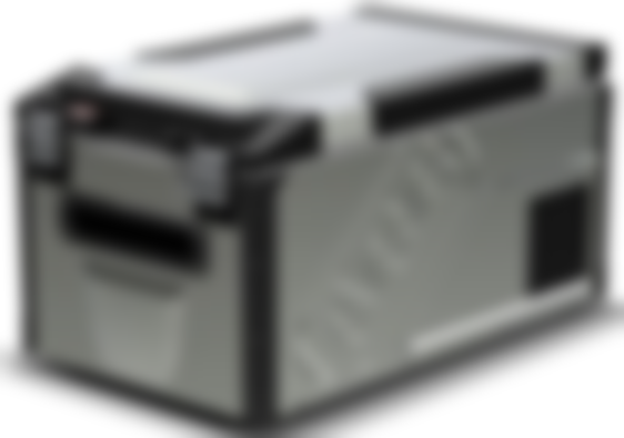 ARB Element product image of a silver and black fridge.