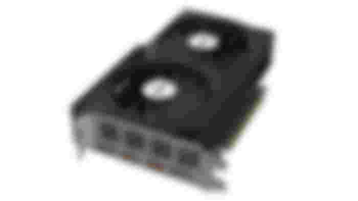 GeForce RTX 4060 product image of a black and grey graphics card featuring two fans.