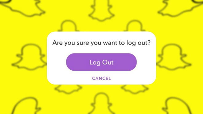 An image of the log out option in Snapchat - Can't