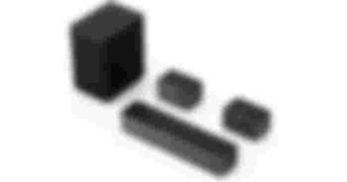 Ultimea 5.1 Surround Sound Bar product image of a black speaker set, including a rectangular soundbar.