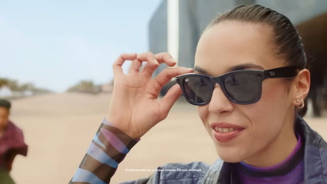 Lady wearing smart glasses
