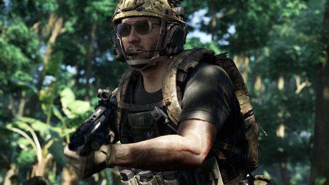 Soldier holding a gun in a forested area in Gray Zone Warfare