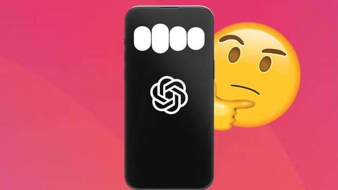 ChatGPT 4o meaning: Thinking face emoji behind an iPhone with ChatGPT 4o and OpenAI logo