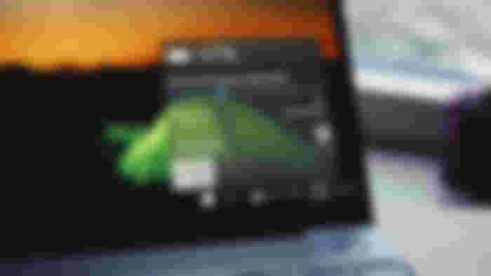 Close-up of a laptop's battery life at 97%.