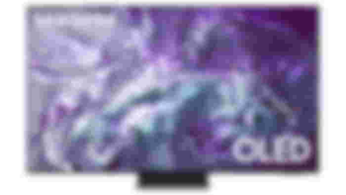 A Samsung S95D OLED TV in a white void