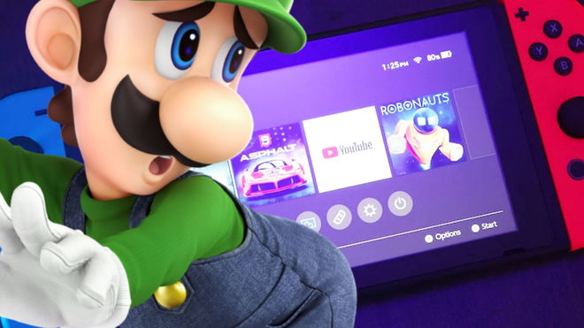 Luigi sticking out his rear for the Nintendo Switch