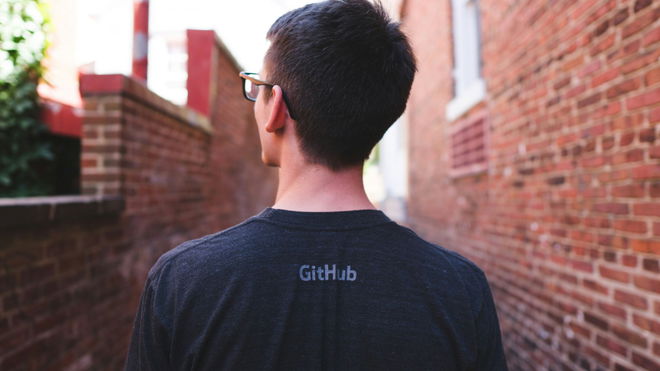 guy wearing Github tshirt 