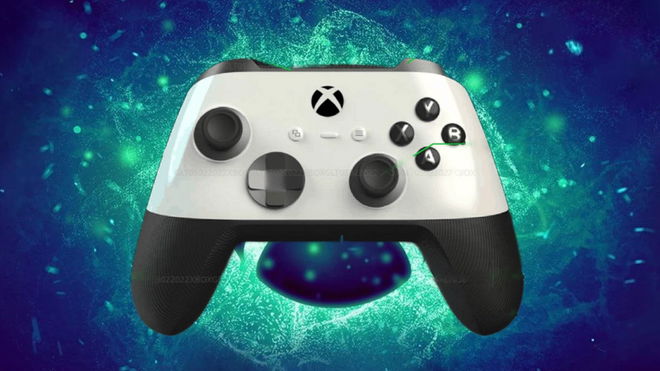The new Xbox controller codenamed Sebille on a space background 