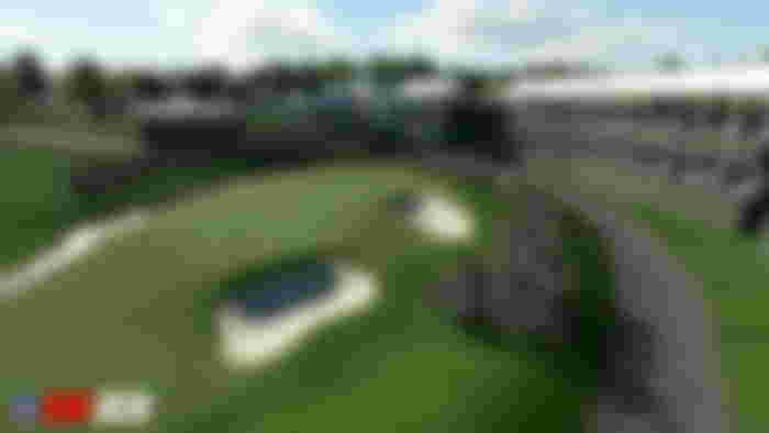Crowd gathered around the green - PGA Tour 2K23 MyCareer not loading