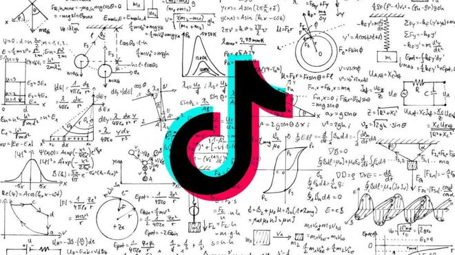 An image of the TikTok logo and some mathematical equations in the background to represent algorithm - TikTok FYP Broken - Why Is My Algorithm Messed Up?