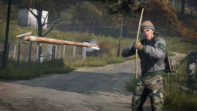 DayZ player shooting an arrow