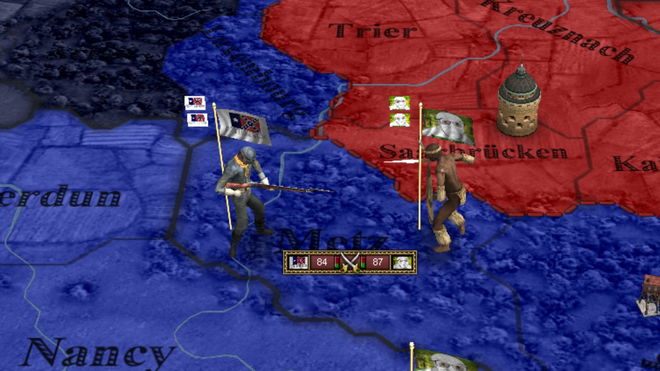 Victoria 2 console commands and cheats - An image of a map and two players from the game