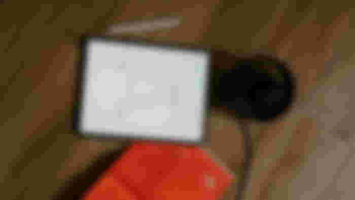 iPad with a written on it