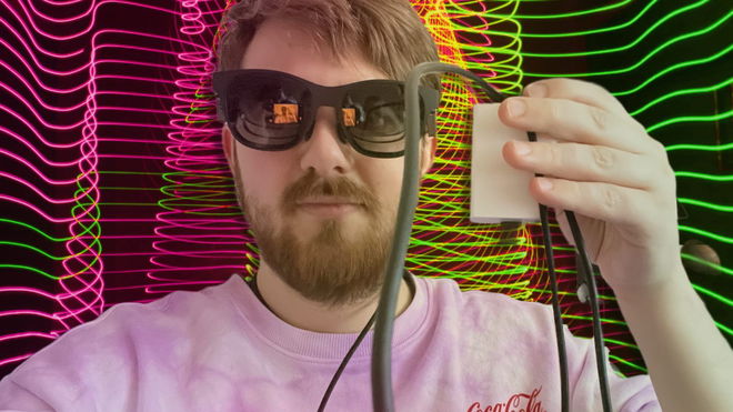 NReal Air AR glasses review on a sci-fi banner 