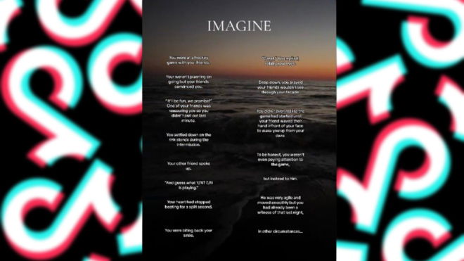 An image of TikTok logos and a short story with e/n in it - meaning