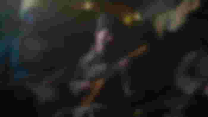 Last Train Home - soldier with guitar singing while on a train