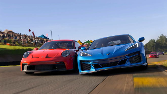 Forza Motorsport crashing - two cars going toe to toe