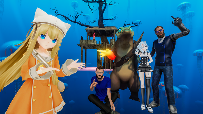 VRChat servers down - characters in VRChat waving hello
